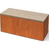 Geroba Modena Rechthoekige cortenstaal zitbank met Padouk hout L100 x B40 x H42 cm