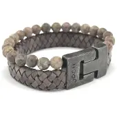 Josh Heren Leren Armband Pilot Station Taupe | 24966