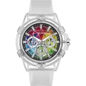 GUESS Analoog horloge 'KING' rood / zwart / transparant / wit