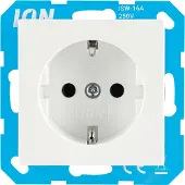 ION Industries ION V1/J1 inbouwcontactdoos 1-voud randaarde alpin wit