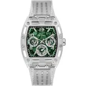 GUESS Analoog horloge 'GT Phoenix' spar / zwart / zilver / transparant