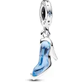 Pandora Charms - Disney Cinderella shoe sterling silver dangle with in blue