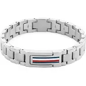 Tommy Hilfiger Armband 'MASON' navy / rood / zilver / wit