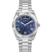 GUESS Analoog horloge 'Connoisseur' blauw / zilver