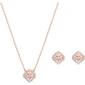 Swarovski Sieraden set rose-goud / transparant