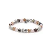 Karma Armband Spiral Beady Blush Elastic White Crystal