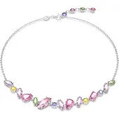 Swarovski Ketting 'Gema' blauw / lila / rosa / zilver