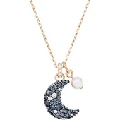 Swarovski Ketting blauw / navy / rose-goud / zilver