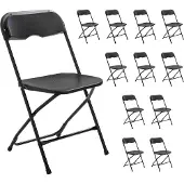 Oviala - Set van 12 zwarte inklapbare tuinreceptie stoelen - REKKEM
