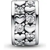 Pandora Moments Infinity Hartjes Sparkling Hangende Clipbedel - Zilver