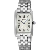 Seiko quartz zilver dames horloge met room wijzerplaat & roestvrij stalen band