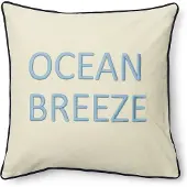 Rivièra Maison Kussenhoes vierkant Wit - Ocean Breeze Sierkussen 50x50, Sierkussenhoes - Katoen