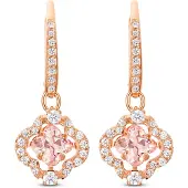 Swarovski Oorbellen rose-goud / transparant