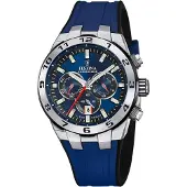 Festina chrono bike quartz blauw heren horloge met blauwe wijzerplaat & rubber band