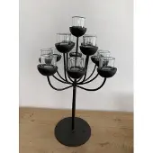 Wmg Kandelaar Leandro incl 11 theelichten glas