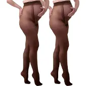 Mamsy - 2-Pack Comfortabele Sheer Zwangerschapspanty 20den - Bruin - S