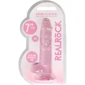 Realrock - realistische dildo - transparant roze - 17cm