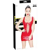 Black Level - lak mini-jurk met vetersluiting - rood - M