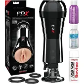 PDX - Masturbator - Zuigend en Vibrerend Kunstvagina - Zwart
