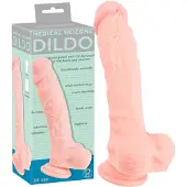 You2Toys - Anatomisch Perfecte Penis Imitatie Dildo met Zuignap voor Oraal of Anaal Gebruik met Balzak – 24 cm – beigeig
