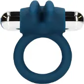 Shots Loveline - vibrerende penisring met konijn - blauw