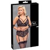 Cottelli Bondage Plus Size - kanten beha set (zwart) - 4XL