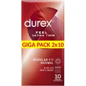 Durex - condooms - ultra dun en natuurlijk gevoel - 2 x 10 stuks