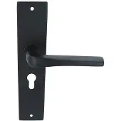 In-Door Deurklink Basis Wig Massief zwart Op langschild PC55