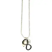Heaven Eleven KIDS - Meisjes - ketting - ballchain - rvs - zwart - infiniti - bone