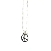 Heaven Eleven KIDS - Meisjes - ketting - ballchain - rvs - zwart - peace - bone