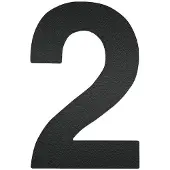 Artitec Huisnummer 2 120 mm mat zwart
