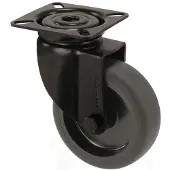 Online Deurbeslagshop Zwenkwiel zwart met bevestigingsplaat 50 mm