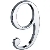 Artitec Mi Satori Huisnummer Roman 120mm-9 glans chroom