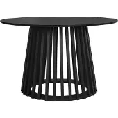 Sweeek Ronde eettafel met zwart houteffect, dennenhouten poten, 4 zitplaatsen, Ø120cm