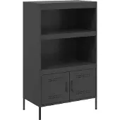 vidaXL Hoge kast 68x39x113 cm staal zwart