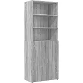 vidaXL Opbergkast 70x42,5x225 cm bewerkt hout grijs sonoma eikenkleur