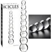 Icicles No. 2 - glazen dildo met bolletjes - transparant