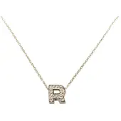 Christian Gouden ketting met r zirkonia hanger