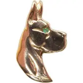 Christian Gouden hond met smaragd