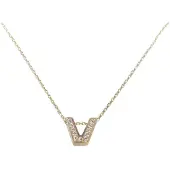 Christian Gouden ketting met v zirkonia hanger