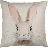 Clayre & Eef Kussenhoes 45x45 cm Beige Polyester Konijn