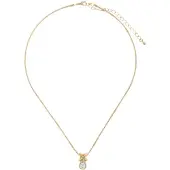 Behave – Ketting dames – Goudkleurig strik hanger & kristal – Nikkelvrij
