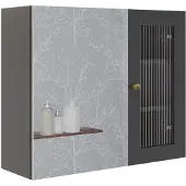 Vicco Malte Badkamerspiegelkast – 60 x 50 cm met spiegel Grijs
