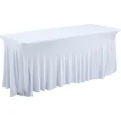 Oviala - Witte elastische hoes voor een inklapbare tafel van 180 cm