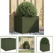 vidaXL Plantenbak 49x47x46 cm staal olijfgroen