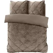 Sleeptime dekbedovertrek Pintuck - taupe - Velvet - 140x220