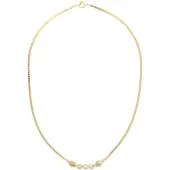 Behave – Ketting dames – Goudkleurig met glaskristal – 45 cm – Nikkelvrij