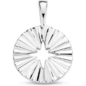 The Jewelry Collection Zilver Gerhodineerde hanger rondje gediamanteerd 1333690