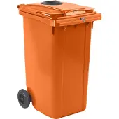 ESE Afvalcontainer 240 liter oranje met glasrozet en slot | PMD container