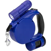 PRIMEMATIK - Blauwe uitschuifbare hondenriem met dispenser voor zakjes